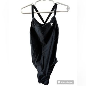 TYR Girls Black Sport One-Piece Swimsuit